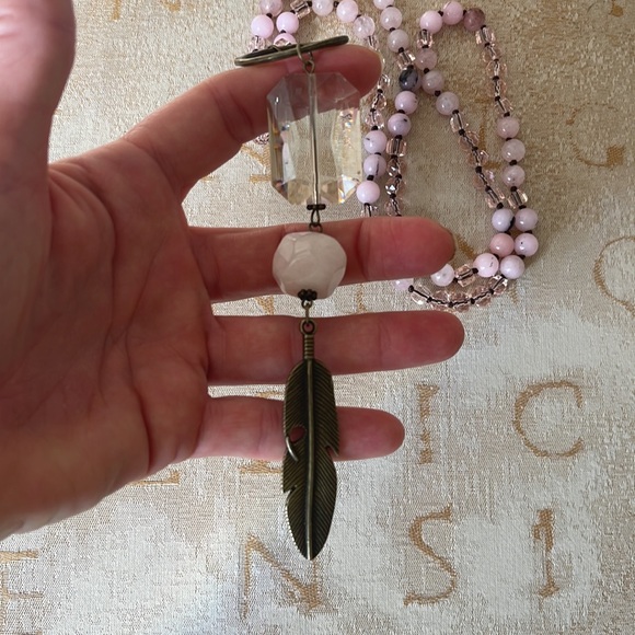 NWOT Tribal gemstone quartz pendant necklace - Picture 2 of 3